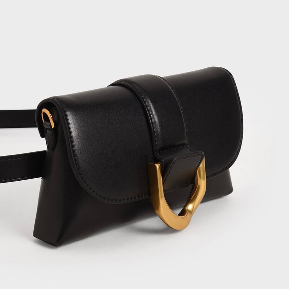 Charles & Keith - Women's Gabine Crossbody Bag, Black, S